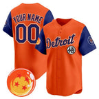 Custom Detroit Tigers x Dragon Ball Royal Orange Fedasgoge Vapor Premier Limited Jersey - All Stitched