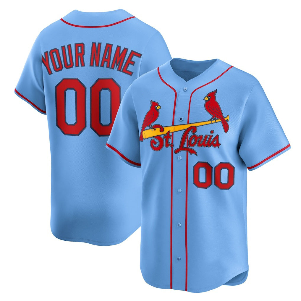 Custom St. Louis Cardinals Light Blue Fedasgoge Alternate Limited Jersey