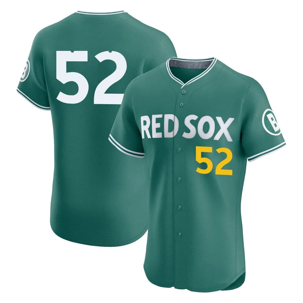 Boston Red Sox #52 Wilyer Abreu Player Green Fedasgoge City Connect Limited Elite Home Game Stitched Jerseys1