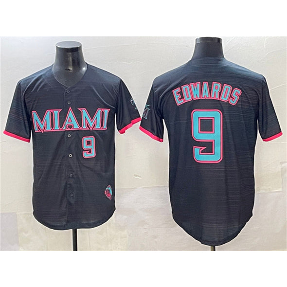 Miami Marlins #9 Xavier Edwards Black Fedasgoge 2025 City Connect Limited Stitched Jersey