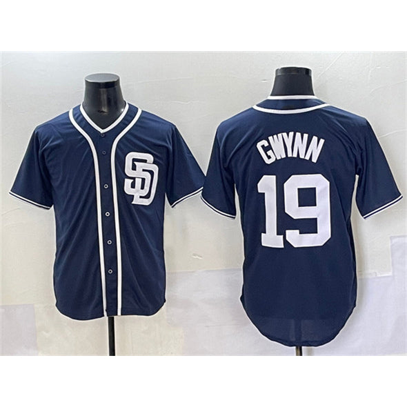 San Diego Padres #19 Tony Gwynn Navy Fedasgoge Cool Base Stitched Jersey