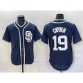 San Diego Padres #19 Tony Gwynn Navy Fedasgoge Cool Base Stitched Jersey