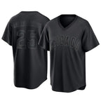 Chicago Cubs #25 Moises Ballesteros Player Black Fedasgoge T-shirt Home Game Stitched Jerseys