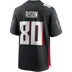 A.Falcons #80 Andre Rison Black Fedasgoge Game Retired Player Jersey