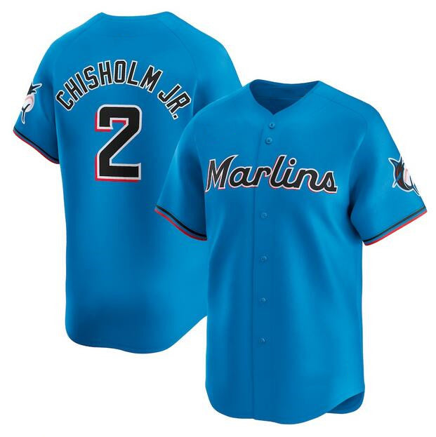 Miami Marlins #2 Jazz Chisholm Jr. Blue Fedasgoge Limited Stitched Jersey