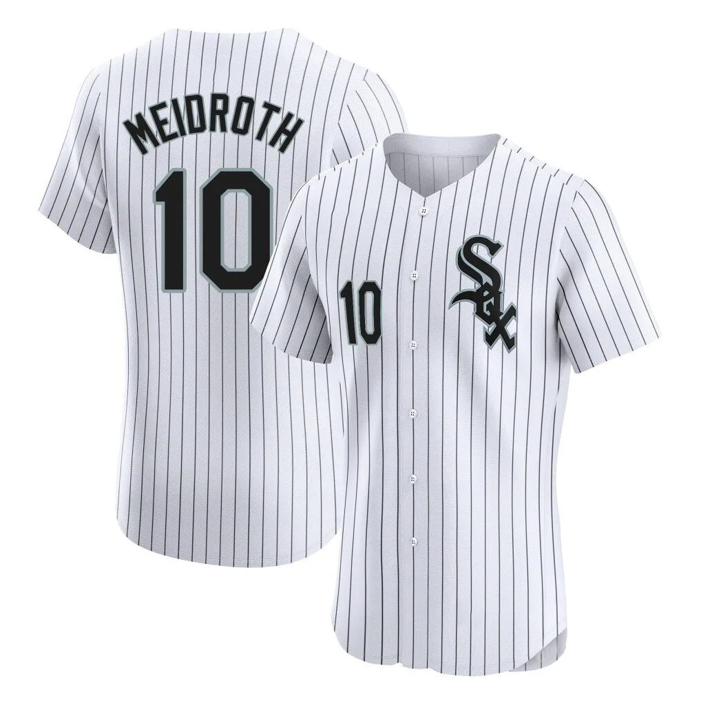 Chicago White Sox #10 Chase Meidroth Player White Fedasgoge Stripe Limited Elite Home Stitched Jerseys