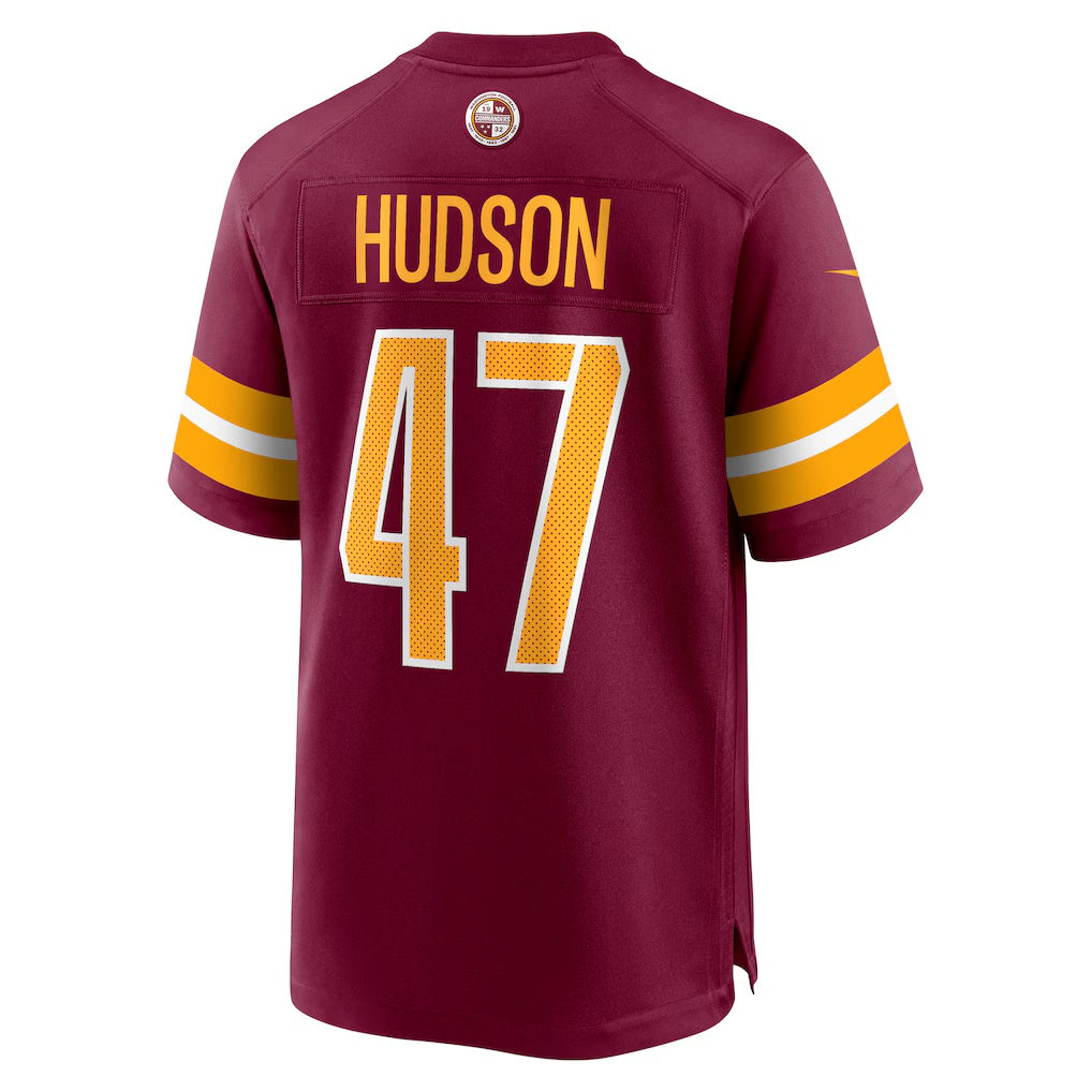 W.Commanders #47 Khaleke Hudson Burgundy Fedasgoge Game Jersey