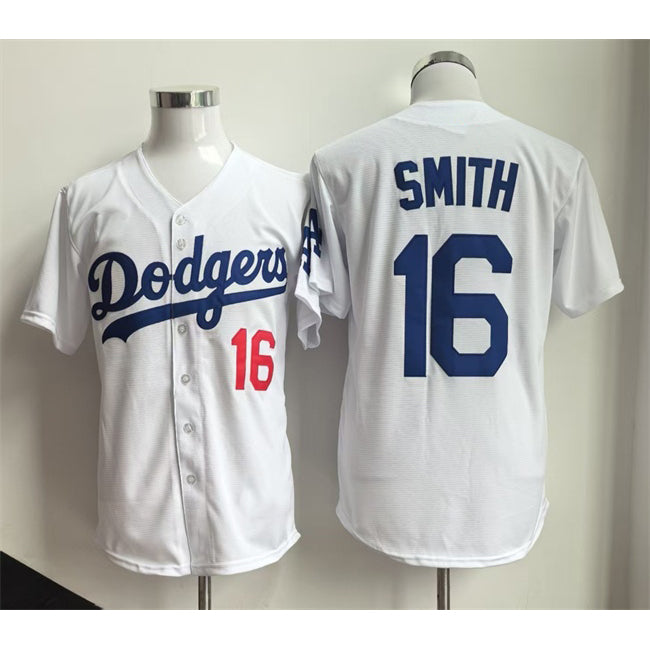 Los Angeles Dodgers #16 Will Smith White Fedasgoge Home Limited Stitched Jersey