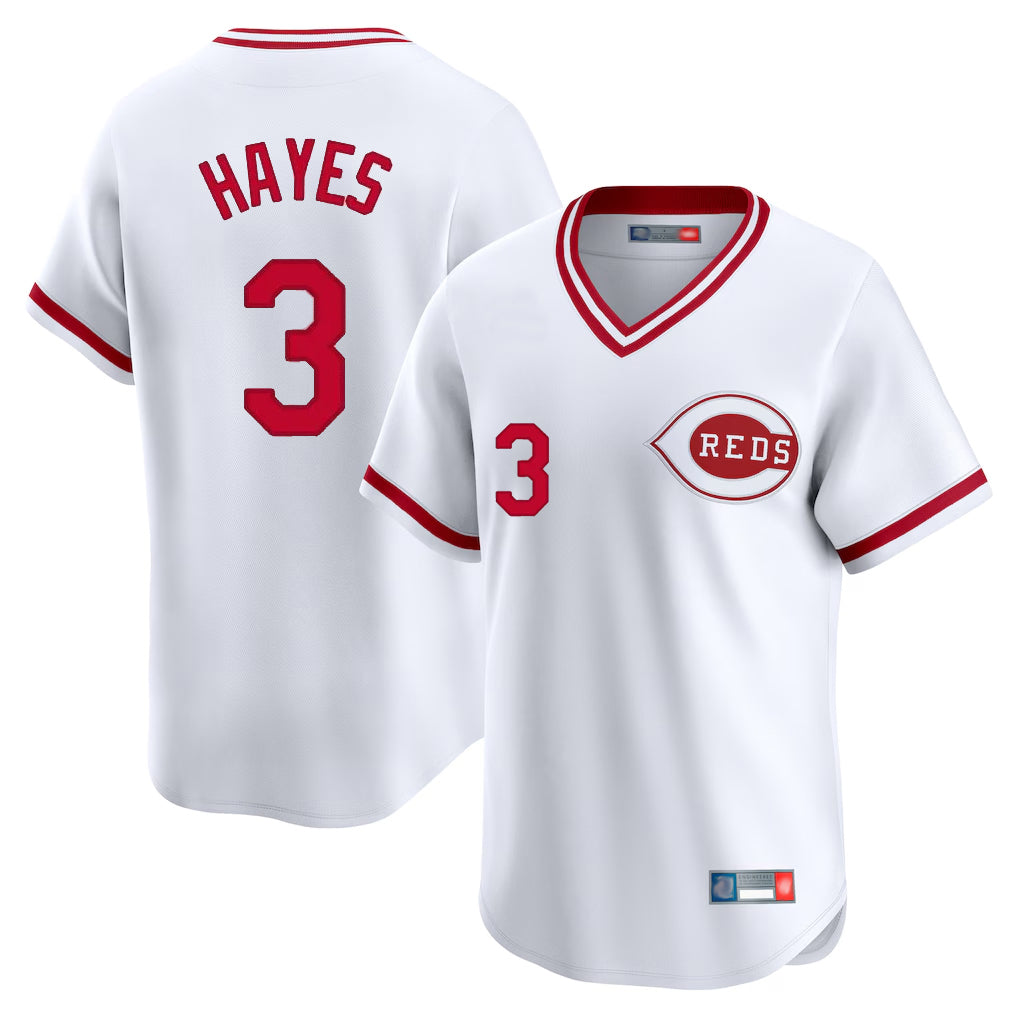 Cincinnati Reds #3 Ke'Bryan Hayes Player White Fedasgoge Cooperstown Collection Limited T-shirt Home Stitched Jerseys