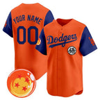 Custom Los Angeles Dodgers x Dragon Ball Royal Orange Fedasgoge Vapor Premier Limited Jersey - Stitched