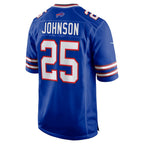 B.Bills #25 Ty Johnson Royal Fedasgoge Team Game Jersey