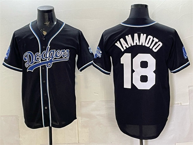 Los Angeles Dodgers #18 Yoshinobu Yamamoto B2B Champs 2026 Black Fedasgoge Out Style Vapor Limited Stitched Jersey