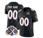Custom B.Ravens Active Player Black Fedasgoge 2023 F.U.S.E With Patch Throwback Vapor Limited Stitched Jersey