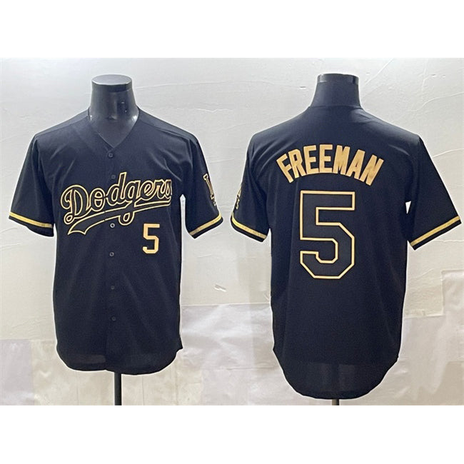 Los Angeles Dodgers #5 Freddie Freeman Black Gold Fedasgoge Limited Stitched Jersey