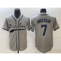 Chicago White Sox #7 Tim Anderson Number Grey Fedasgoge Cool Base Stitched Jersey