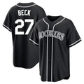 Colorado Rockies #27 Jordan Beck Player Black Fedasgoge Fashion Out Home Game Stitched Jerseys