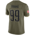 W.Commanders #99 Chase Young Olive Fedasgoge Salute To Service Limited Jersey
