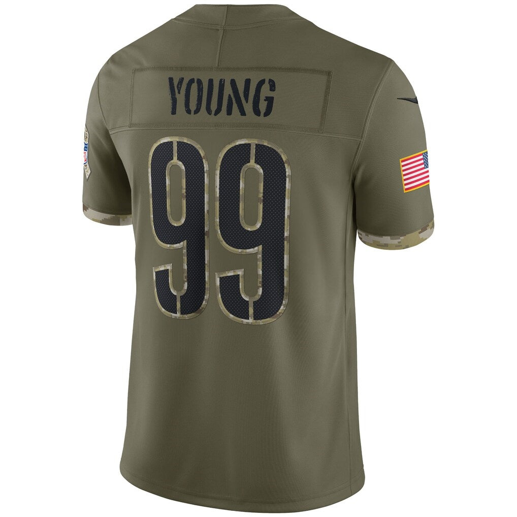 W.Commanders #99 Chase Young Olive Fedasgoge Salute To Service Limited Jersey