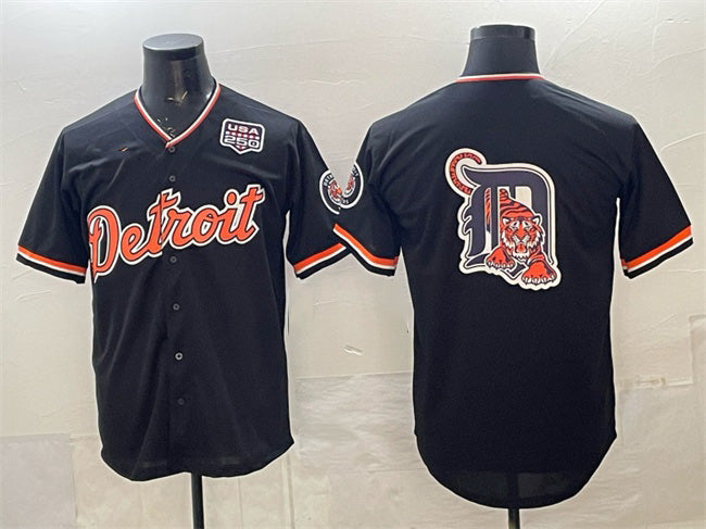 Detroit Tigers Team Big Logo Navy Fedasgoge 2026 Alternate USA 250' Patch Vapor Premier Limited Stitched Jersey