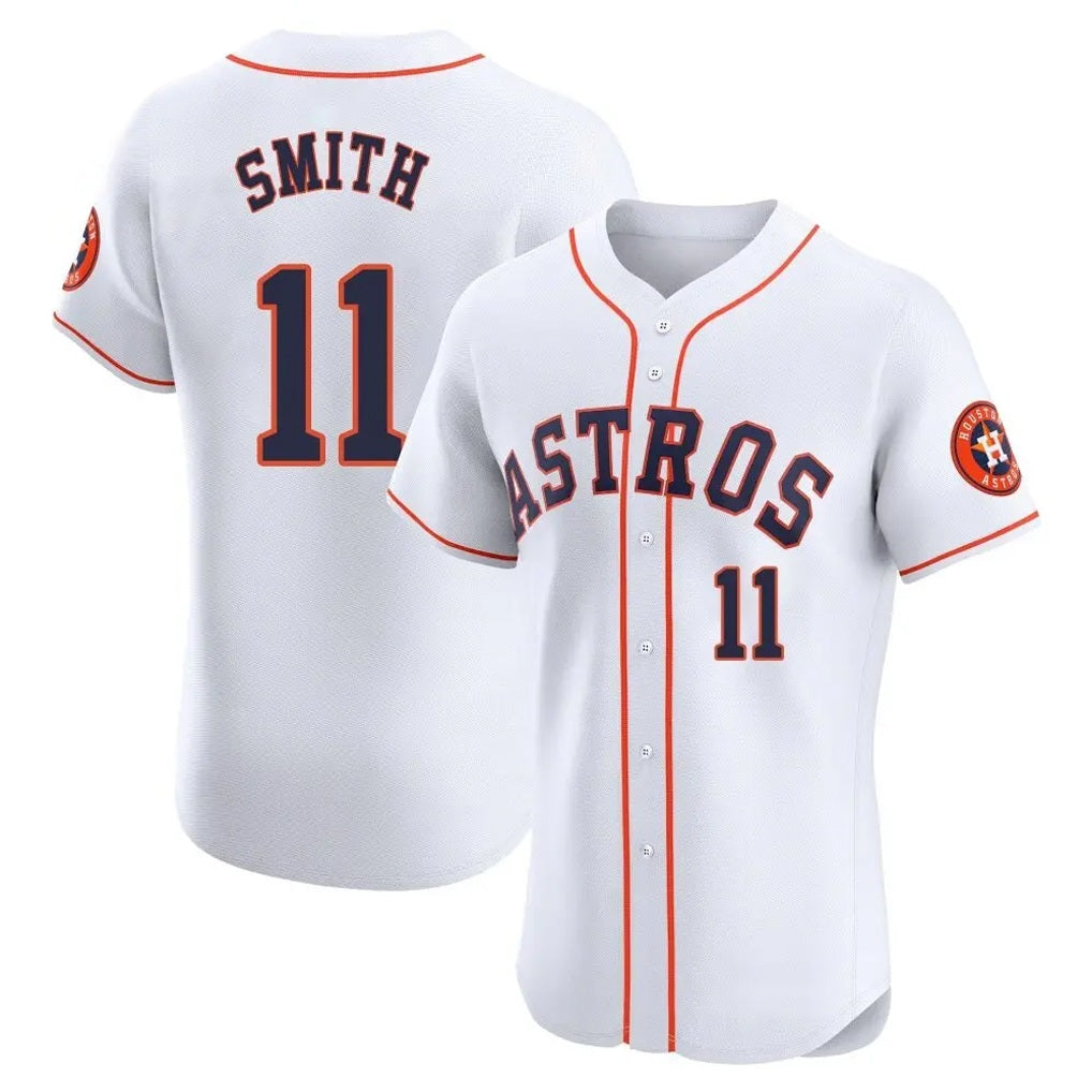 Houston Astros #11 Cam Smith Player White Fedasgoge Limited Elite Home Stitched Jerseys