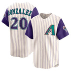 Arizona Diamondbacks #20 Luis Gonzalez Cream Fedasgoge Throwback Cooperstown Collection Limited Jersey
