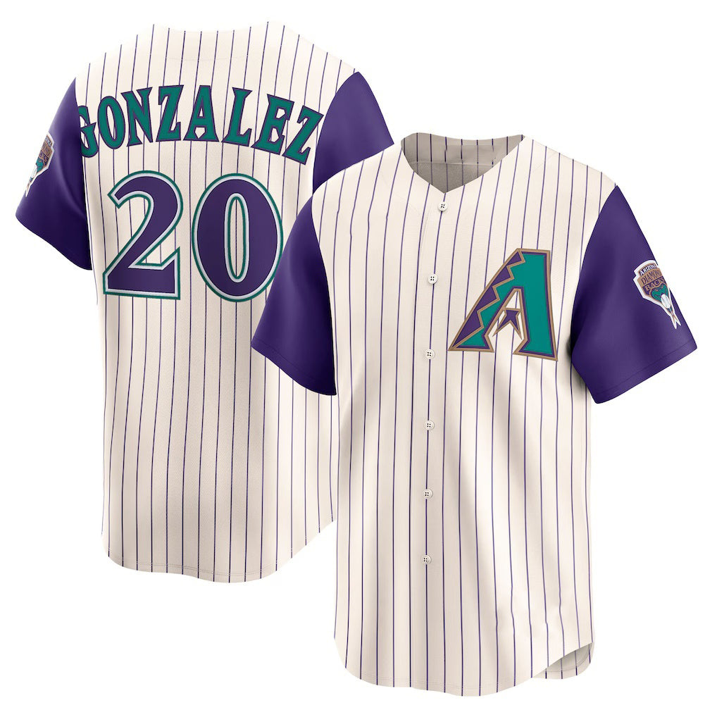 Arizona Diamondbacks #20 Luis Gonzalez Cream Fedasgoge Throwback Cooperstown Collection Limited Jersey