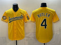 Oakland Athletics #4 Lawrence Butler 2026 Yellow Fedasgoge Alternate Sacramento Celebrating 125 Years Vapor Limited Stitched Jersey
