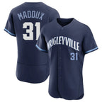 Chicago Cubs #31 Greg Maddux Player Navy Fedasgoge City Connect Limited Elite Home Stitched Jerseys