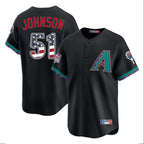 Arizona Diamondbacks #51 Randy Johnson Player Black Fedasgoge USA 250 Fourth of July Home Game Stitched Jerseys