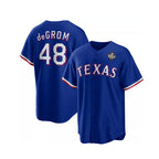 Texas Rangers #48 Jacob DeGrom Royal Fedasgoge 2023 World Series Cool Base Stitched Jersey