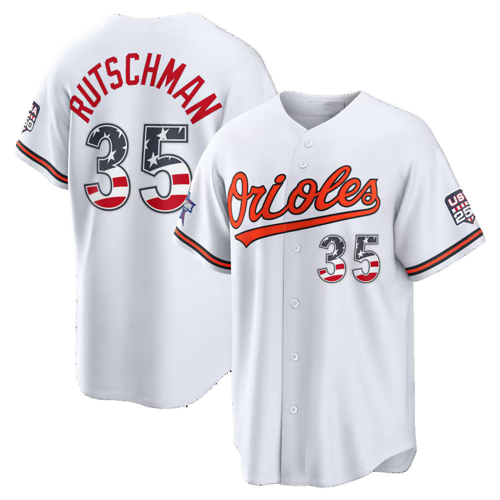 Baltimore Orioles #35 Adley Rutschman 2026 All-Star Edition Stars & Stripes White Fedasgoge Stadium Jersey