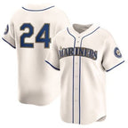 Seattle Mariners #24 Ken Griffey Jr. Cream Fedasgoge Cool Base Jersey