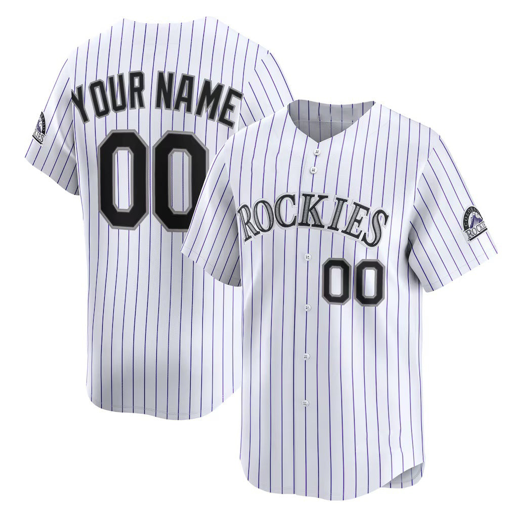 Custom Colorado Rockies White Fedasgoge Home Limited Jersey