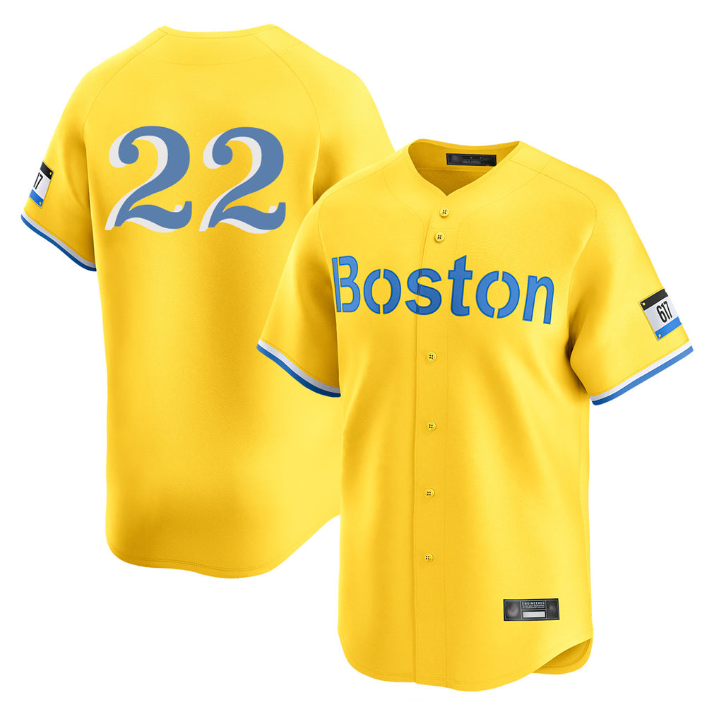 Boston Red Sox #22 Garrett Whitlock Player Yellow Fedasgoge Limited Home Game Stitched Jerseys1