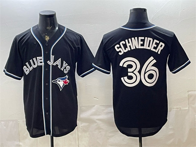 Toronto Blue Jays #36 Davis Schneider 2026 Fashion Replica Black Fedasgoge Out Stitched Jersey