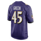 B.Ravens #45 Mike Green Purple Fedasgoge Team Game Jersey