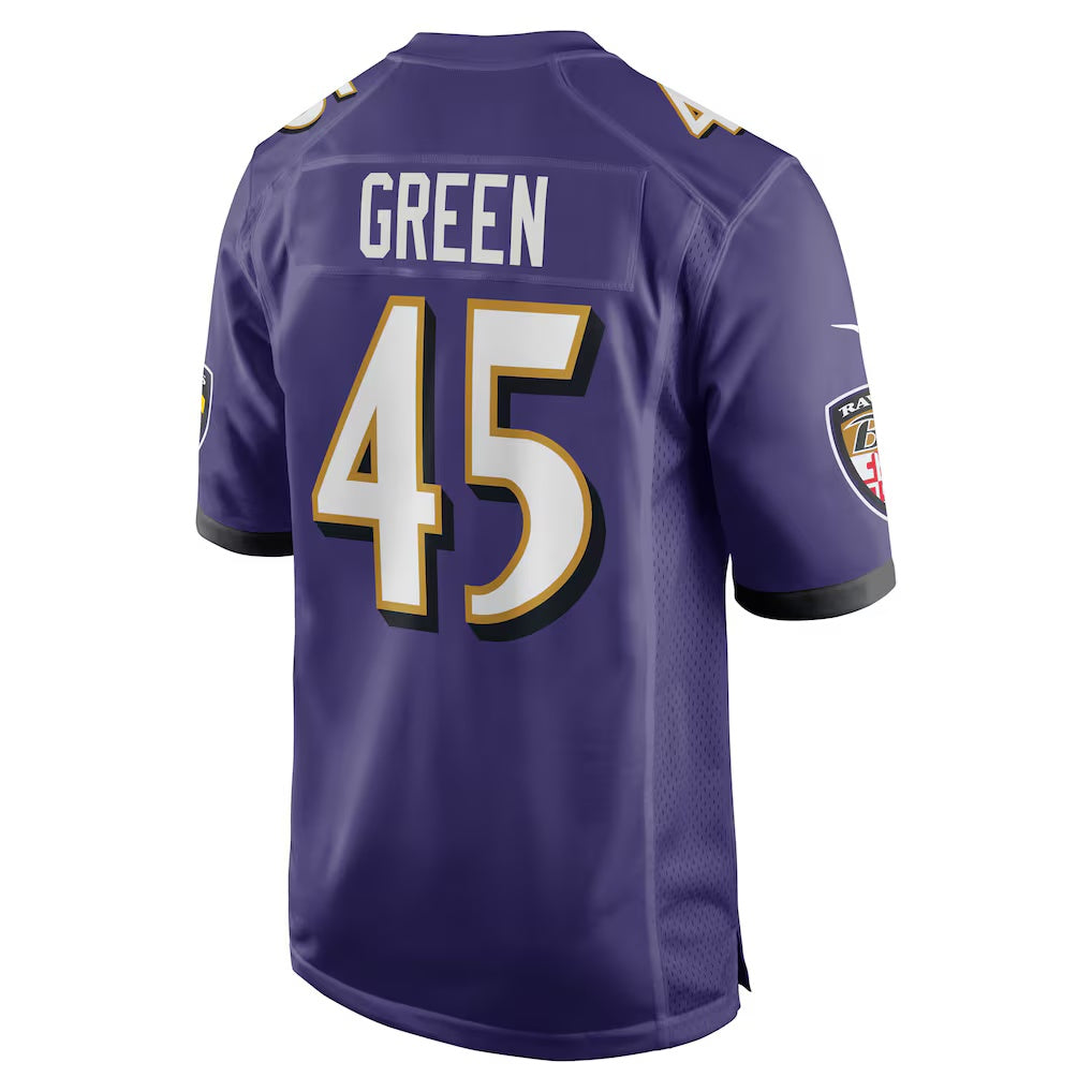 B.Ravens #45 Mike Green Purple Fedasgoge Team Game Jersey