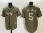 Los Angeles Dodgers #5 Freddie Freeman Olive Fedasgoge 2026 Armed Forces Day Stitched Jersey 2