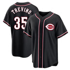 Cincinnati Reds #35 Jose Trevino Player Black Fedasgoge Fashion Out Home Game Stitched Jerseys