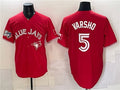 Toronto Blue Jays #5 Daulton Varsho Red Fedasgoge 50 Seasons Patch Stitched Jersey