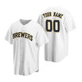 Custom Milwaukee Brewers White Fedasgoge Stitched Cool Base Jersey