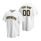 Custom Milwaukee Brewers White Fedasgoge Stitched Cool Base Jersey