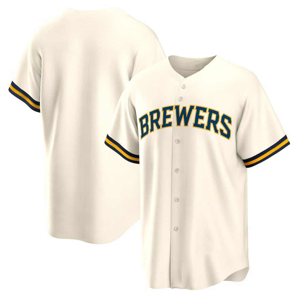 Milwaukee Brewers Cream Fedasgoge Home Replica Team Jersey