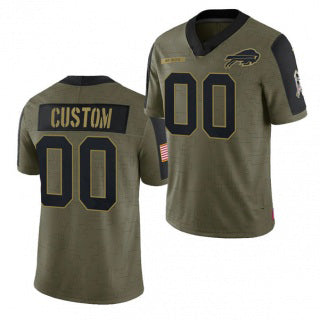 Custom B.Bills Olive Fedasgoge ACTIVE PLAYER 2021 Salute To Service Limited Stitched Jersey