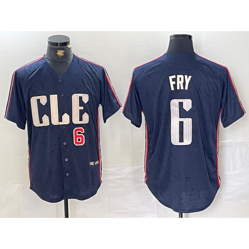 Cleveland Guardians #6 David Fry Number Navy Fedasgoge 2024 City Connect Limited Stitched Jersey