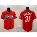 Detroit Tigers #31 Riley Greene Orange Fedasgoge With Patch Cool Base Stitched Jersey 2
