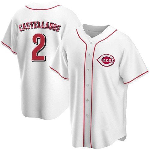 Cincinnati Reds #2 Nick Castellanos White Fedasgoge 2021 Replica Home Jersey