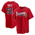Atlanta Braves #51 Chris Sale Player Red Fedasgoge Home Game Stitched Jerseys