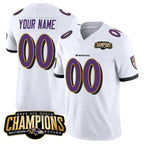 Custom B.Ravens Active Player White Fedasgoge 2023 F.U.S.E. AFC North Champions Vapor Limited Stitched Jersey