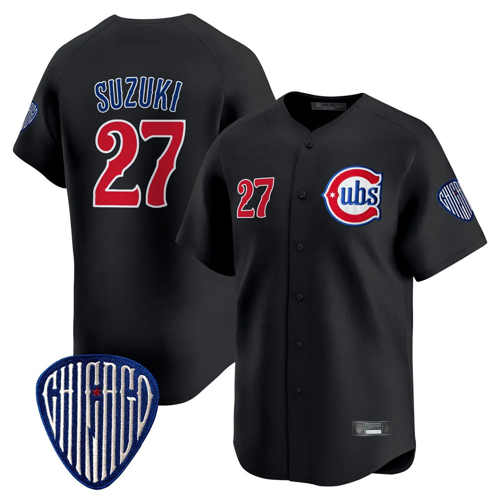 Chicago Cubs #27 Seiya Suzuki Player Black Fedasgoge Vapor Premier Limited Home Stitched Jerseys